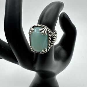Vtg. CAROLYN POLLACK Relios  Blue Chalcedony Sterling Silver Ring Size 6